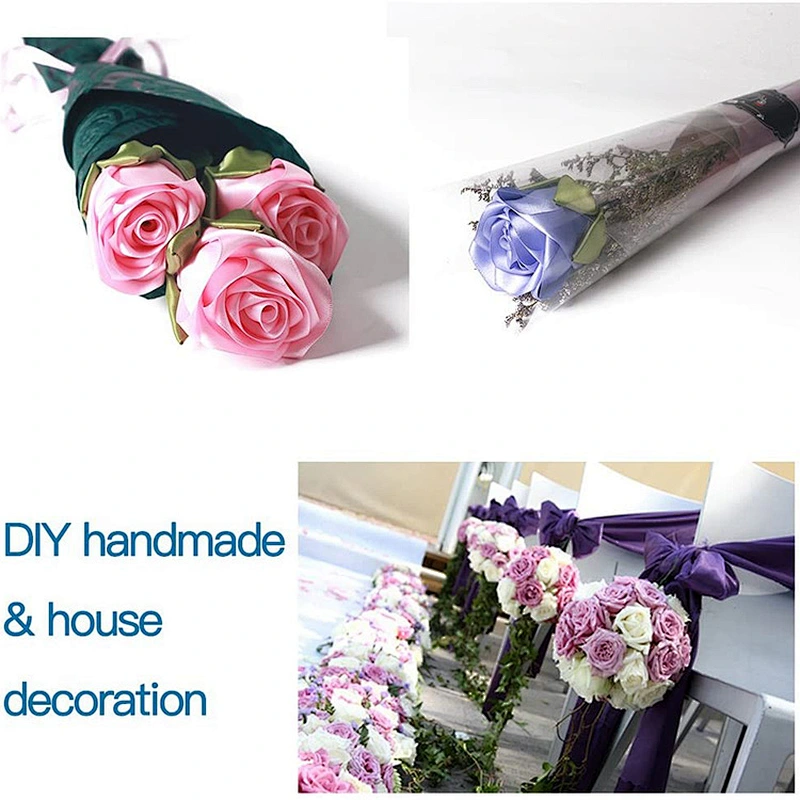 Double faced printed custom ribbon rolls diy craft chirsmas polyester sublimation purple satin ribbon