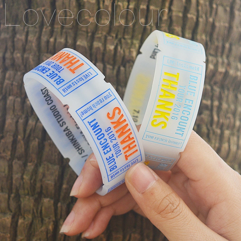 Custom debossed ink filled silicone wristbands