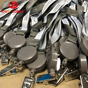 Custom Retractable Reels Keychains Lanyards Polyester Strap for ID Badge Holder