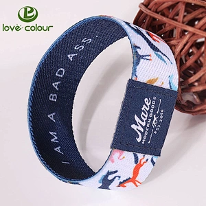 Custom polyester elastic fabric bracelet wristband