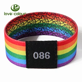 Wholesale Cheap Custom Logo Textile Elastic Wristband For Event
