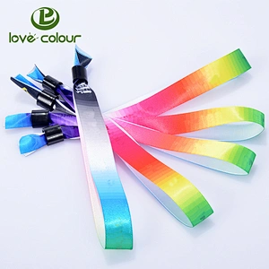 New Product best selling satin material sublimation print logo entrance wristbands