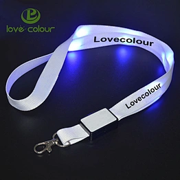 Hot Selling Led Flashing Polyester Printing Lanyard With Custom Logo