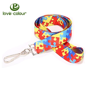 Guangzhou factory custom polyester sublimation lanyard strap with hook