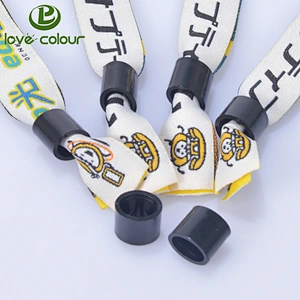 Cheap custom colorful satin festival wristband plastic clips