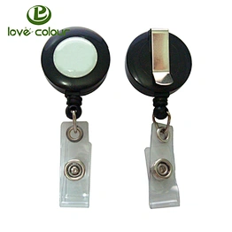 Factory Custom round plastic ABS badge reel for id card holder lanyard badge reel