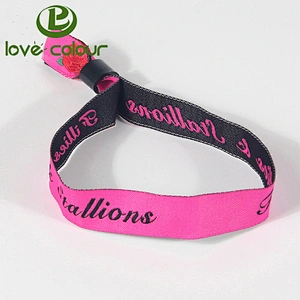 Fashionable recycled woven wristband fabric bracelet with plastic slide lock