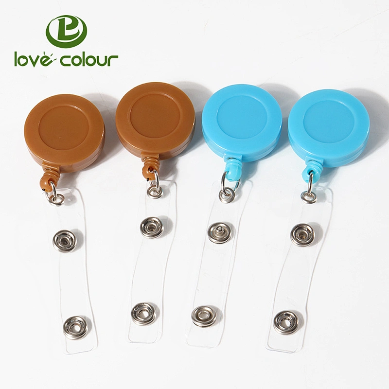 Custom 32MM Retractable reel badge holder with epoxy sticker logo