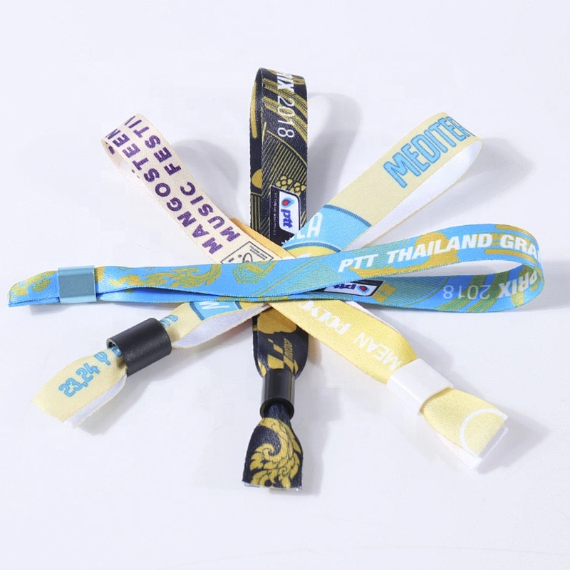 Custom Personalized Printed Logo Fabric Sport Sublimation Wristband Event