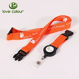 Custom polyester lanyard with id pull badge reel