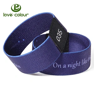 Novelty items polyester elastic wristband with custom logo for festival
