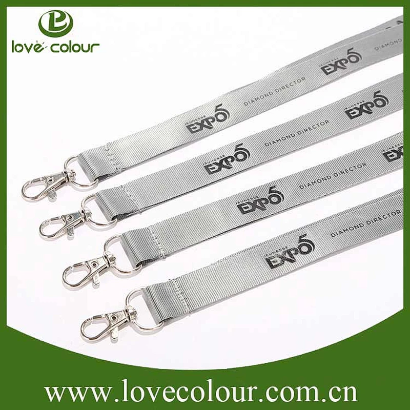 New arrival polyester custom high quality grey and black plain lanyards