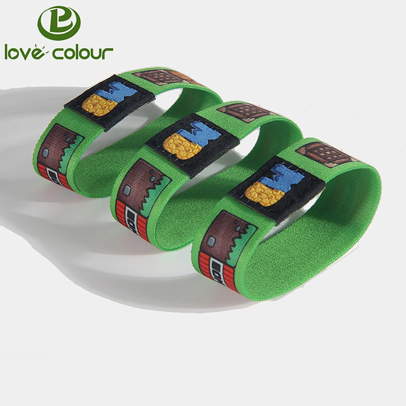 New custom polyester fabric elastic wristband bracelet