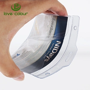 ID Card Name Badge Holder Transparent Plastic PVC Vertical Sleeve Waterproof