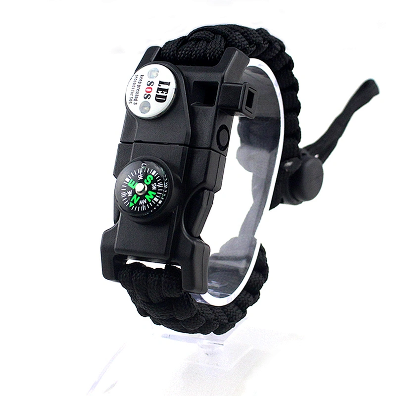High-Quality Multifunctional Outdoor Fire Starter Compass Emergency Weave Bracelet