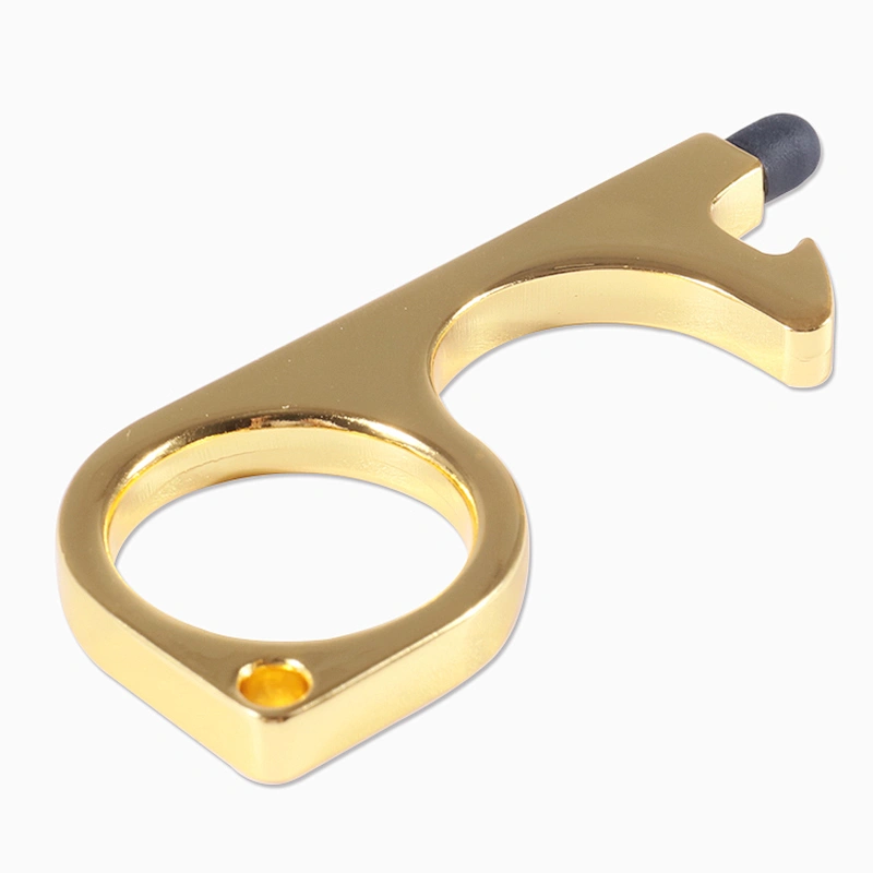 Contactless Hand Brass EDC Door Opener & Stylus Portable Press Elevator Tool Contactless Door Handle Key Tool