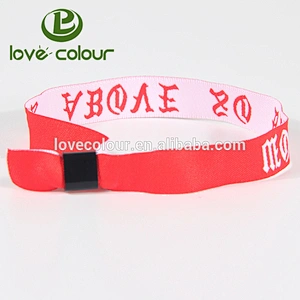 Lovecolour cheap custom plastic slide lock textile festival wristbands