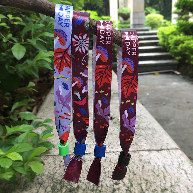 Promotional item polyester ribbon festival gifts sublimation wristbands for party