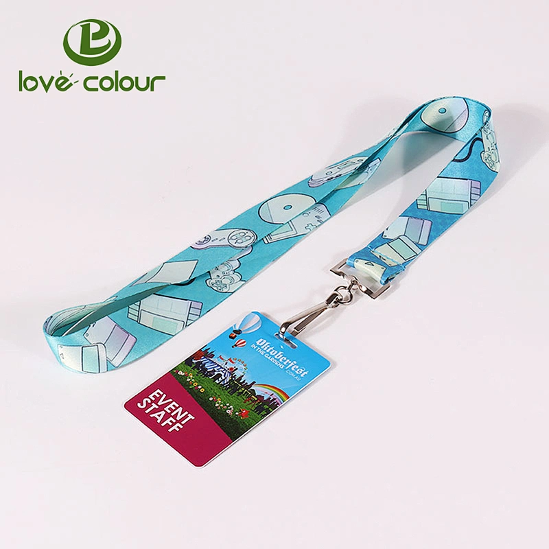 Fashionable bright color cartoon character polyester lanyard and badge holders