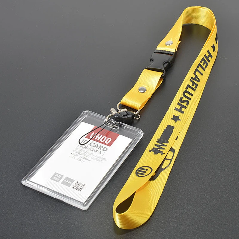 Cheap Custom Rigid ID Card Holder With Lanyard / Hard Plastic Clear Crystal Card Holder