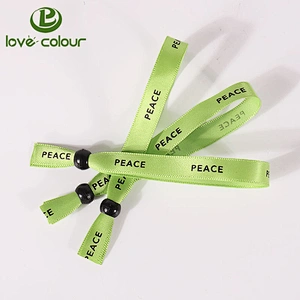 Fashion personalized colorful printing satin ribbon bracelet/Satin bracelets