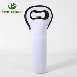 Custom White Neoprene 750ml Wine Bottle Holder Single Beer Cooler Bags