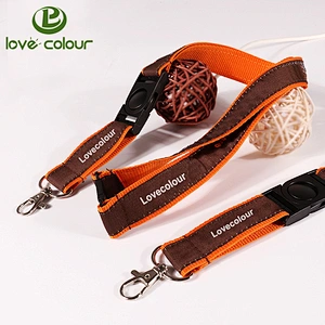 Factory Wholesale Customized Fabric Double Layers Neck Lanyard
