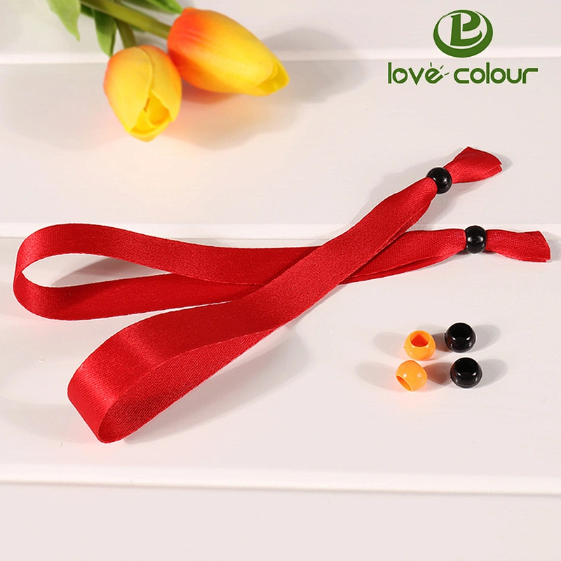Polyester heat transfer orange color festival wristband with closing clips