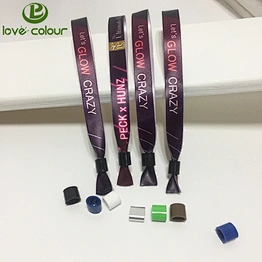 Custom Event & Party Item Type Christmas fabric wristbands with metal clip