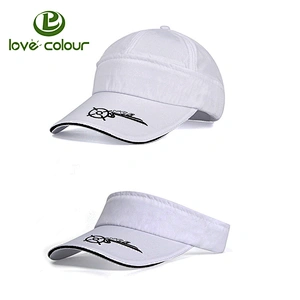 Customized embroidery logo outdoor sun sports hat cotton sun visor caps