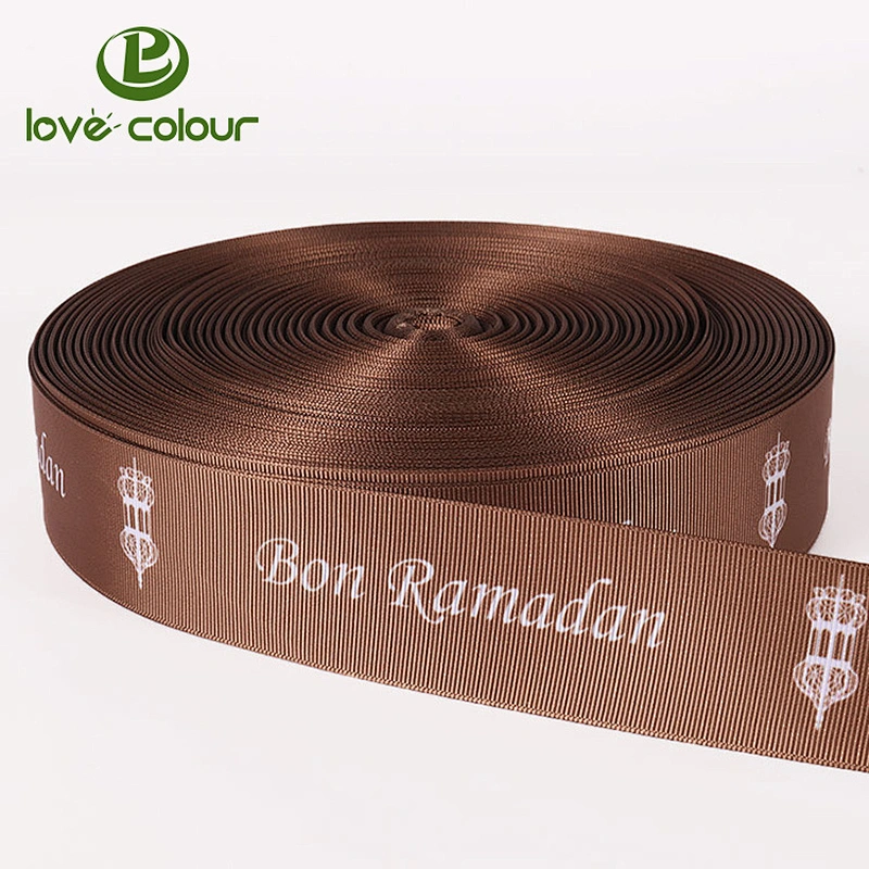 Custom 20mm/25mm/38mm/50mm polyester grosgrain printing webbing