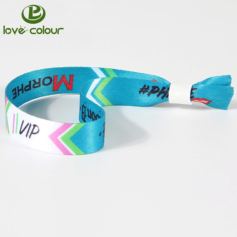 Custom polyester fabric sublimation wristbands with slide lock