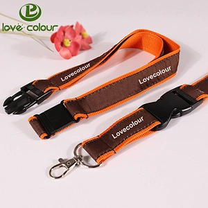Lovecolour polyester woven your logo lanyards custom key holder neck straps