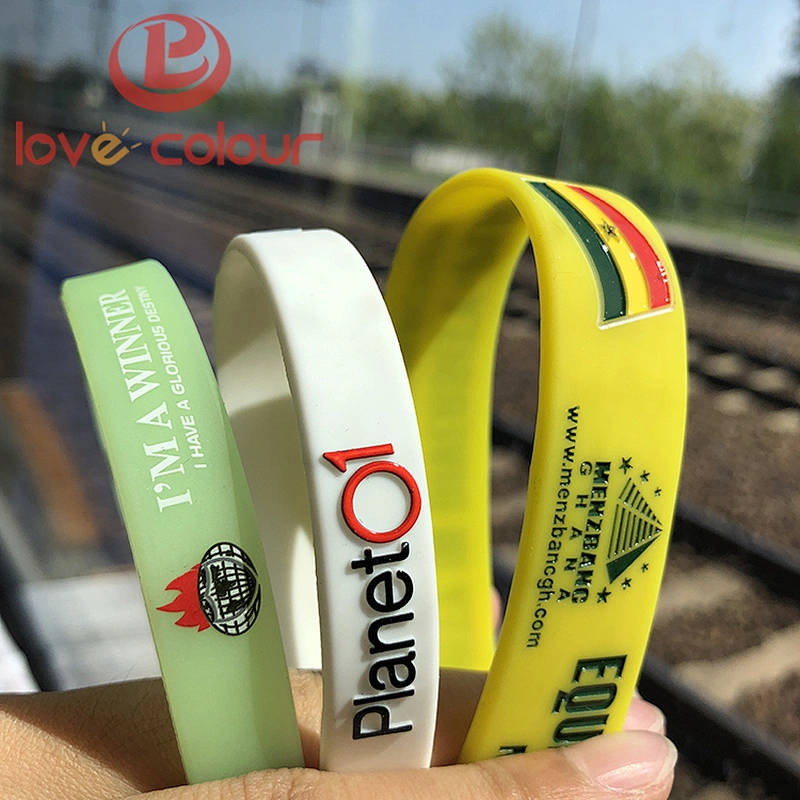 Custom event wristbands silicone bracelets with printed logo
