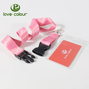 Colorful heat transfer lanyard printing polyester neck strap for promotion