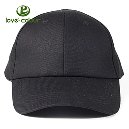 Custom solid black color baseball cap without logo