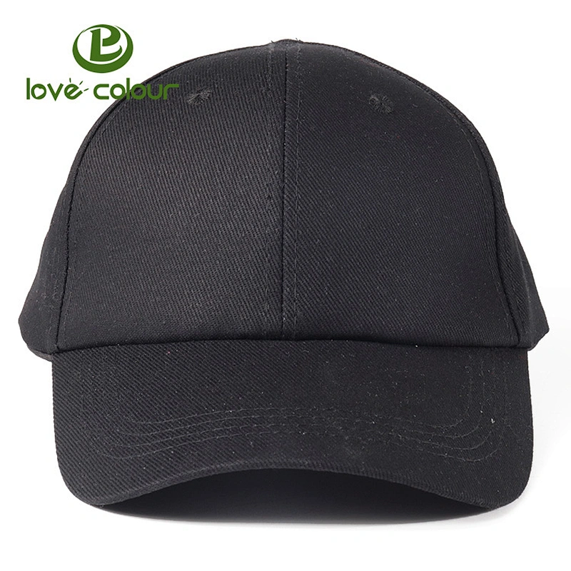 Custom solid black color baseball cap without logo