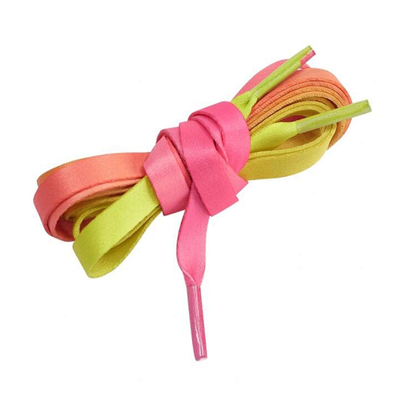 Promotion custom logo printed shoe laces flat polyester shoelaces