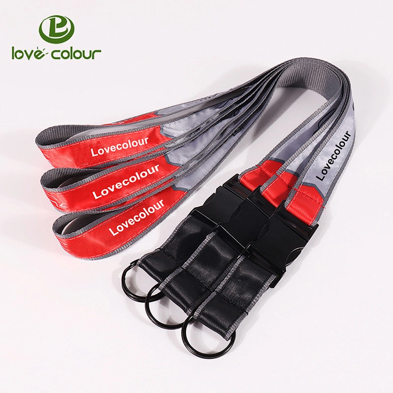 Custom polyester keychain lanyard with double layer