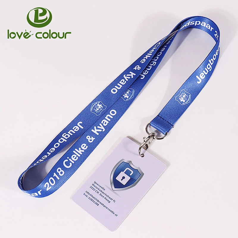 Custom logo polyester sublimation printing conference lanyard and ID card holder