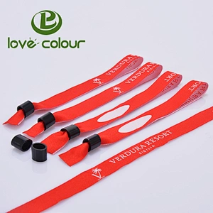 Custom polyester fabric wristband/Woven thread bracelet for wedding gift
