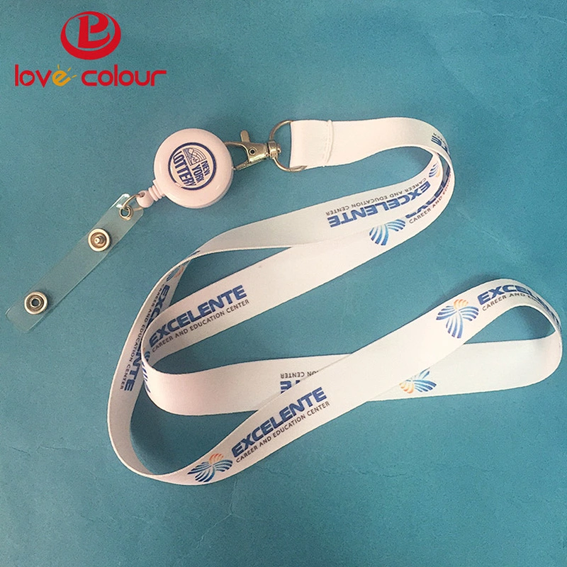 Custom polyester lanyard with id pull badge reel