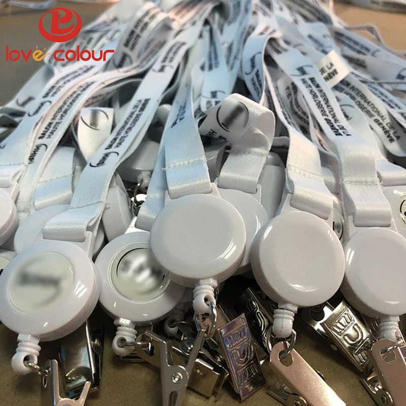 Customized Sublimation Printed Retractable key chain lanyard with full color