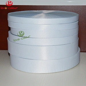 Custom white polyester ribbon in 20mm width