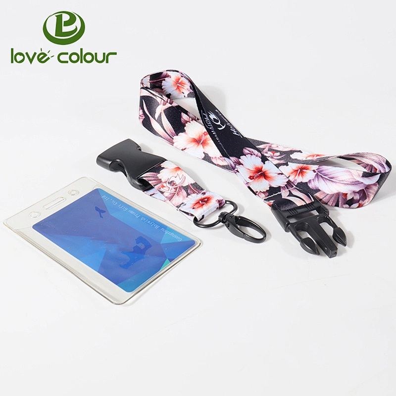High Quality Bulk Flat Polyester Id Lanyard with Metal Hook