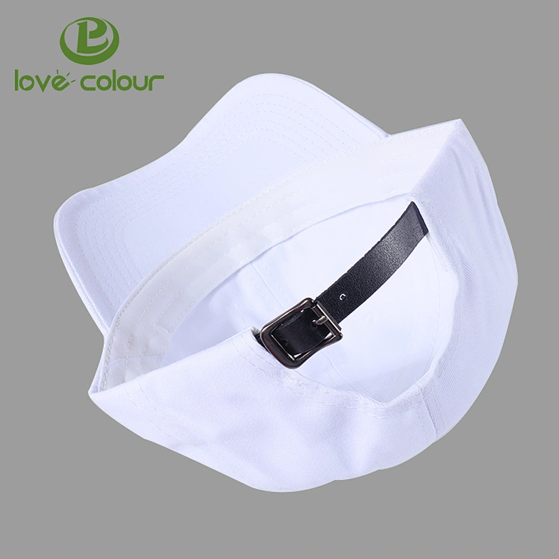 Custom outdoor sport white baseball caps with black logo