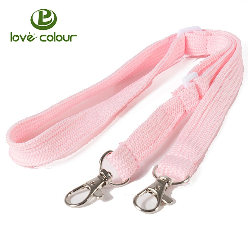 Soft material bulk custom size tube lanyard in pink color