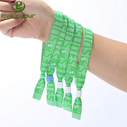 Custom polyester adjustable souvenir fabric wristband bracelet for events or party