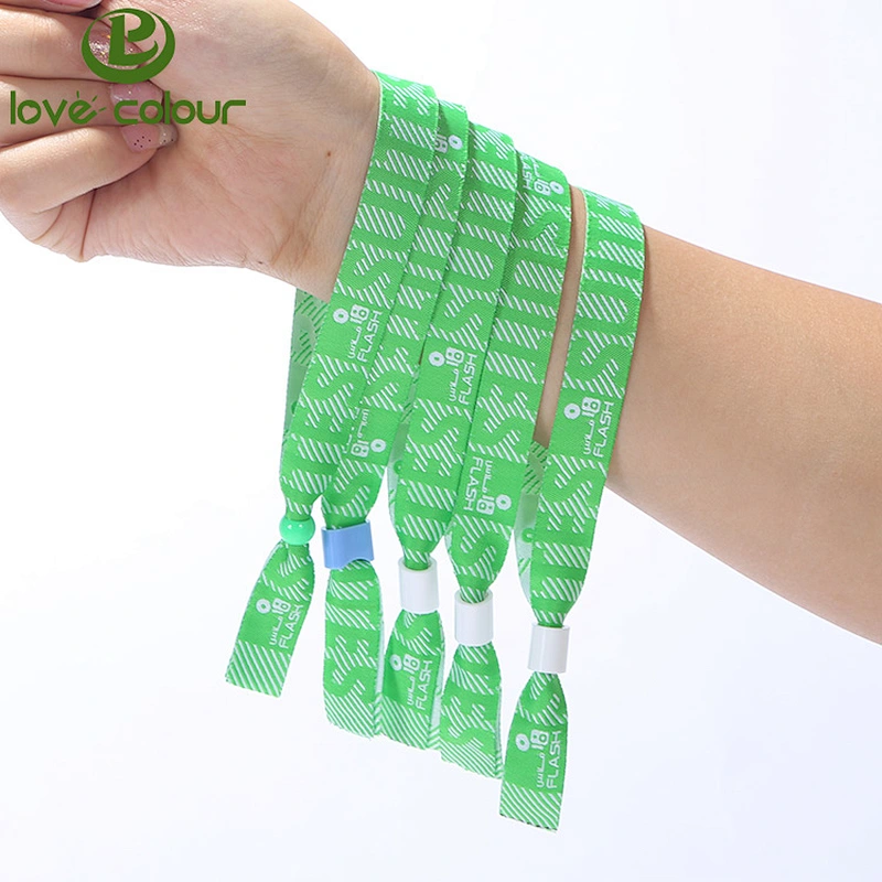 Custom polyester adjustable souvenir fabric wristband bracelet for events or party