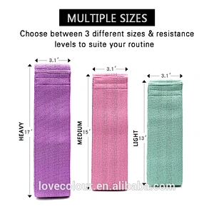 Wholesale Custom Logo Hip Yoga Exercise Non Slip Elastic Fitness Workout Home Gym Fabric Resistance Bands